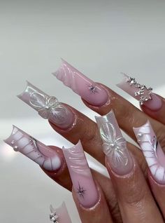 Gal Nails, Milky Nails, Airbrush Nails, Summery Nails, Girly Acrylic Nails, Simple Acrylic Nails, Dope Nail Designs, Healthy Water, Nail Idea