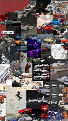 a collage of cars, trucks and other things in various pictures with the words race show on them