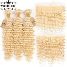 Cheap 3/4 Bundles with Closure, Buy Quality Hair Extensions & Wigs Directly from China Suppliers:Wiggins 613 Blonde Bundles With Frontal Ear To Ear Deep Wave Remy Human Hair Blonde Brazilian Hair Weave 3 Bundles with Closure Enjoy ✓Free Shipping Worldwide! ✓Limited Time Sale ✓Easy Return. Blonde Hair Texture, Deep Wave Weave, Blonde Weave, Bundles With Frontal, Brazilian Hair Bundles, Glamorous Hair, Brazilian Hair Weave, Deep Wave Hairstyles