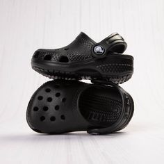 Crocs Classic Clog - Baby / Toddler - Black | Journeys Non-slip Closed Toe Clogs, Solid Color Non-slip Closed Toe Clogs, Solid Non-slip Closed Toe Clogs, Black Clogs With Cushioned Footbed For Outdoor Activities, Comfortable Black Clogs For Outdoor Activities, Casual Black Clogs For Outdoor Activities, Black Casual Clogs For Outdoor Activities, Slip-resistant Solid Color Clogs For Outdoor, Outdoor Slip-resistant Solid Clogs