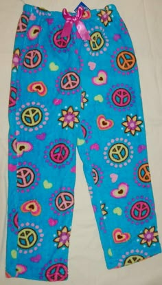 Peace Sign Flowers, Scene Pants, Plush Pajama Pants, Sign Flowers, Trashy Outfits, 90s Y2k Fashion, 2000s Fashion Trends, Scene Outfits, Cute Pajama Sets