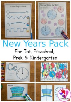 new years pack for tot, preschool, prek and kindergarten