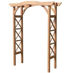 an arch made out of wood on a white background