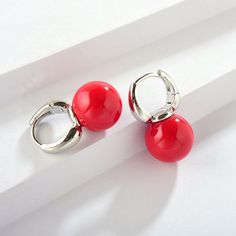 BUY OVER 2 PIECES GET 30% OFF: AUTO DISCOUNT BUY 2 PIECES 20% OFF USE CODE: NEW20 Free Shipping for over $39 If you would like to purchase a set (all color included in 1 set), please visit here: https://www.hugetomato.com/products/new-elegant-pearl-earrings-for-women-in-14k-gold-plated-set-box-with-free-jewelry-organizer-mothers-day-gift Mirror Luster Big Pearl Earrings The pearl has a mirror luster. This pair of pearl earrings are glossy, big, and shining. The dangle is perfectly designed, whic Red Round Jewelry, Red Classic Jewelry With Matching Earrings, Classic Red Jewelry With Matching Earrings, Red Round Jewelry For Valentine's Day, Classic Red Nickel-free Earrings, Hypoallergenic Red Round Jewelry, Red Hoop Jewelry For Formal Occasions, Formal Red Hypoallergenic Jewelry, Red Hypoallergenic Jewelry For Formal Occasions