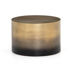 a gold and black table on a white background