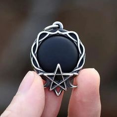 Pentagram Witch Necklace Gothic Jewelry-MoonChildWorld Gothic Black Star Necklace, Witch House Aesthetic, Occult Halloween, Pentacle Jewelry, Pentagram Jewelry, Pentacle Necklace, Witch Accessories, Pentagram Design, Pentagram Necklace