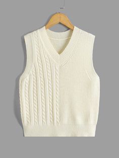 White Sweater Vest Outfit Men, White Chunky Knit Sweater Vest, White Knitted V-neck Sweater Vest, Crochet A Butterfly, White Vest Outfit, White Textured Knit V-neck Sweater Vest, Cotton Cable Knit V-neck Sweater Vest, Cable Knit Sweater Vest, Sweater Vest Outfit