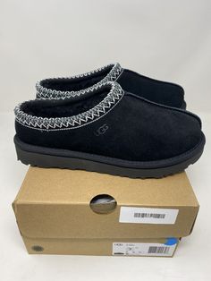 SHOE NAME: UGG Women's Tasman Slipper   STYLE NUMBER: 5955-BLK   COLOR: Black   US WOMEN'S SIZE: Please select size from dropdown menu   CONDITION: New WITH box   AUTHENTICITY:  100% Guaranteed Black Tasman Uggs, Ugg Tasman Black, Black Tasman, Bday List, Shoes Names, Hoco Dress, Ugg Tasman, Black Uggs, Hoco Dresses