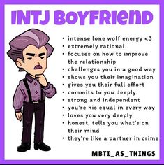 Istj Intj Relationship, Intj Personality Characters, Mbti Boyfriend, Mbti As Things, Mbti Dating, Intj Boyfriend, Infj Intj, Mbti Intj, Personalidad Infj