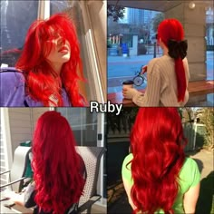 ib: indie_kids_aesthetic    - on ig Ruby Red Hair Color, Ruby Red Hair, Fire Red Hair, Fox Hair Dye, Hair Color Swatches, Ariel Hair, Dark Blonde Hair Color, Red Hair Inspo, Gorgeous Birthday