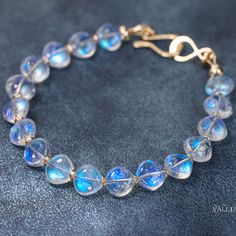 Rainbow Moonstone Bracelet 14K Blue Moonstone Bracelet 14K Blue Glow Moonstone Stacking Bracelet Moonstone Statement Bracelet SOLID GOLD 14K (IG 18235756990304226)