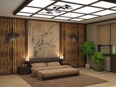 Asian Themed Bedroom, Asian Bedroom Decor, Asian Bedroom, Asian Interior Design, Zen Interiors, Interior Design Minimalist, Asian Interior