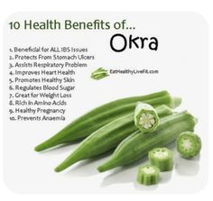 the health benefits of okra are shown in this advert for an article on how to