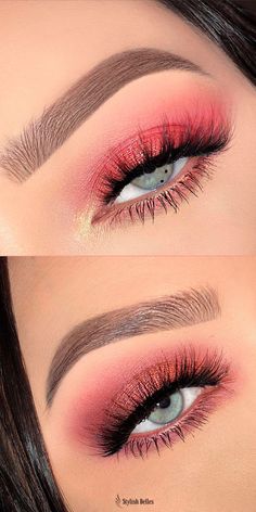 Colourpop Eyeshadow Looks, Eyeshadow Makeup Ideas, Red Eyeshadow Makeup, Red Eyeshadow Look, Festival Make Up, Pretty Eyeshadow, Red Eye Makeup, Eyeshadow Ideas, Colourpop Eyeshadow