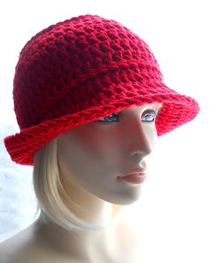 Cloche Hat Pattern, Crochet Hat Patterns, Crochet Hat For Women, Hat Patterns Free, Hat Crochet Pattern, Flapper Hat, Crochet Hat Free, Crochet Hats Free Pattern, Hat Patterns