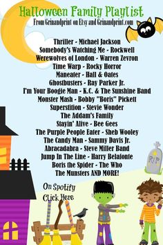 the halloween family playlist poster