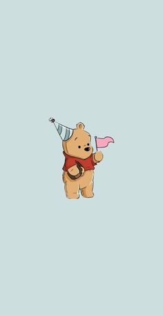 a winnie the pooh character with a party hat on