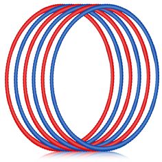 four red, white and blue rings are arranged in the shape of an o - ring