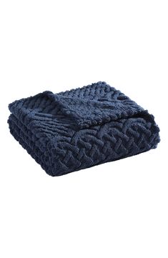 two blue towels folded on top of each other