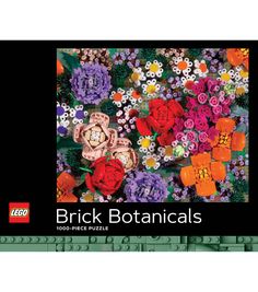 a book cover with flowers and legos in the middle, on top of it