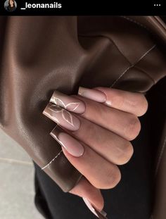 Ongles Beiges, Ballerina Nails Designs, Spring Acrylic Nails, Beige Nails, Fall Acrylic Nails, Classy Acrylic Nails, Ballerina Nails, Short Acrylic Nails Designs, Brown Nails