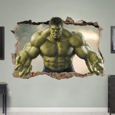 the incredible hulk wall sticker is shown