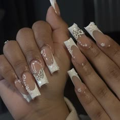 White French Design Nails, Ongles Beiges, Nails Pearl, Quartz Nails, Medium Nails, White Acrylic Nails, French Tip Acrylic Nails, French Acrylic Nails