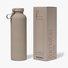 Picture of Paperchase Oatmeal coloured water bottle Packaging Ideas Business, Long Walk, Pretty Drinks, Box Packaging Design, Cute School Supplies, Bottle Packaging, Pencil Cases