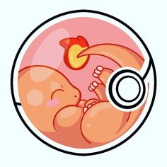 a drawing of a baby sleeping on its back with a pacifier in it's mouth