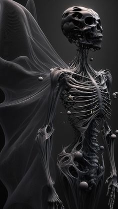 an image of a skeleton in the air with its arms spread out and eyes closed