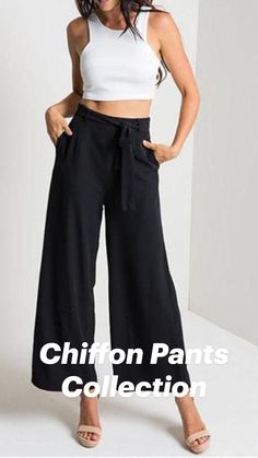 Chiffon Pants Collection
 • Material: Chiffon
 • Seasons: Summer, spring, fall
 • Occasions: Daily
 • Link: https://www.cutestreetwear.com/collections/pants?page=8 Womens Palazzo Pants, Chiffon Pants, Mid Waist Pants, Long Trousers, Loose Pants, Cropped Trousers, Fashion Mode