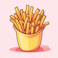 Fries Image in Pastel Colors Art Style: Vector Clipart in 4K Fries Clipart, Pastel Colors Art, Digital Banners, Trippy Designs, Custom Trophies, Simple Object, Colors Art, Creative Portfolio, Brand Development