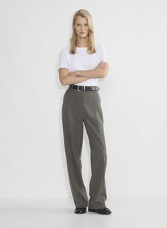 AGENCY PANT Business Casual Straight Leg Dress Pants With Minimal Stretch, Timeless Fitted Wide Leg Pants For Formal Occasions, Full Length Dress Pants With Belt Loops For Work, Timeless Tailored Wide Leg Office Pants, Timeless Tailored Wide Leg Pants For Office, Timeless Fitted Wide Leg Pants, Fitted Wool Wide Leg Classic Pants, Classic High-waisted Bottoms With Concealed Placket, Classic Fitted Wool Wide Leg Pants