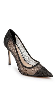 Spring Lace Heels With Pointed Toe, Spring Lace Heels, Spring High Heel With Lace Trim, Spring High Heels With Lace Trim, Lace Closed Toe Heels With Lace Trim, Lace Heels With Pointed Toe For Formal Occasions, Fitted Lace Heels With Pointed Toe, Spring Evening Lace Heels, Lace Trim Closed Toe Heels