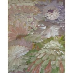 an abstract painting of flowers in pastel colors