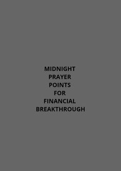 midnight prayer points for financial breakthrough