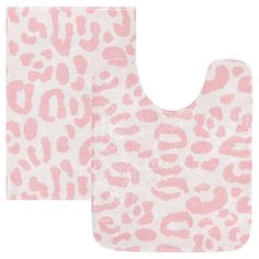 two pink and white leopard print bibs