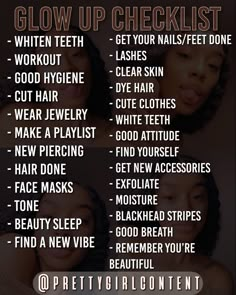 Glow Up Advice, Glow Up Checklist, Girly Tips, Glow Ups, Tips For Glowing Skin