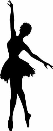 a black and white silhouette of a ballerina