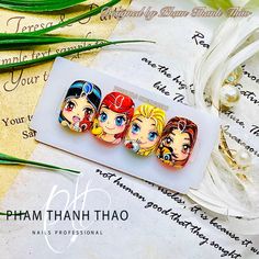 Disney Nails, Nail Designs Glitter, Nail Paint, Anime Chibi, Cute Nails, Nail Designs, Nail Art