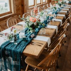 Teal Blue Gauze/Cheesecloth Table Runners. They Are ~9ft Long 2ft Wide. There Are 28 Of Them Plus An Extra One That's Smaller Than The Others (Good For An Accent Somewhere!) I Used Two Runners On Top Of Each Other To Get A Fuller Color On The Long Tables. See The Picture Of The Sweetheart Table To See What A Single Runner Looks Like. They Can Be Machine-Washed On Delicate Long Tables, Long Table, Wedding Tables, Sweetheart Table, Cheese Cloth, Teal Blue, Wedding Table, Table Runners, Shop House