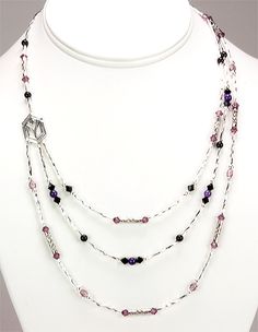 Jewelry Making Idea: Wild Orchid Evening Necklace Evening Necklace, Jewelry Making Necklace, Necklace Ideas, Wild Orchid, Black And Silver, Jewelry Creation