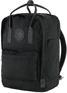 Made of durable G-1000 HeavyDuty material with a padded computer compartment and black leather detailing  the Fjallraven Kanken No. 2 Laptop 15 pack is practical for everyday use. Kanken No 2 Black, Classic Black Backpack For Outdoors, Classic Black Outdoor Backpack, Classic Black Nylon Backpack, Black Bag Pack, Fjallraven Kanken Black, Carry On Size, Leather Detailing, Backpacking Gear