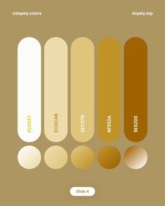 the color palette is shown with different shades and colors for each type of paint, including gold