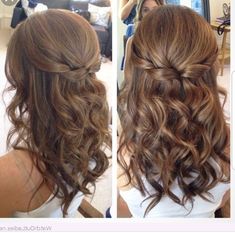 Curled Prom Hair, Prom Hair Medium, Wedding Hairstyles For Medium Hair, Wedding Hairstyles Medium Length, Hair Done, Wedding Hairstyles Half Up Half Down, Wedding Hair Down, Half Up Hair