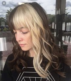 Color Blocking Hair, Blond Rose, Long Hair With Bangs, Long Blonde