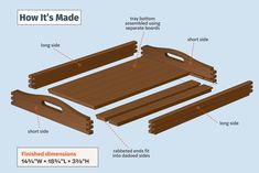 how it's made wooden trays with measurements