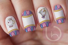 Mrs. Potts and Chips Waterslide Nail Decal Nail Design Mrs Potts, Design Nails, Design Nail, Nail Design, Press On Nails