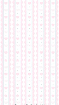 a pink and white striped wallpaper with hearts