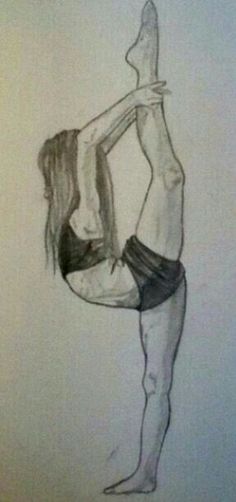 a drawing of a person doing a handstand